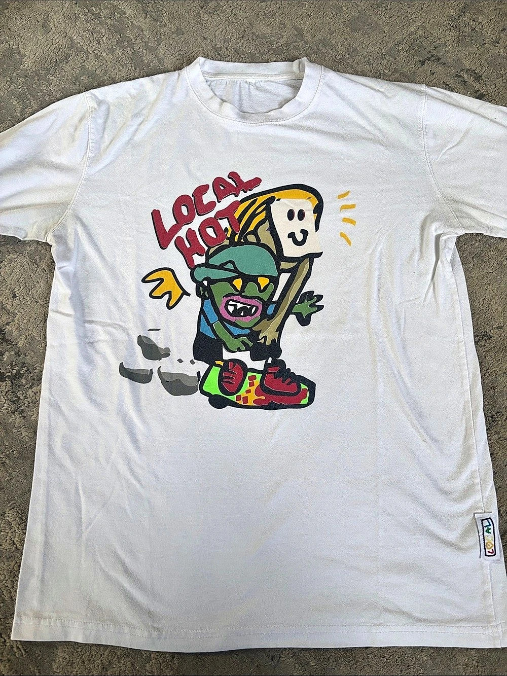 Local Hot  Graphic Short Sleeve Tee in White